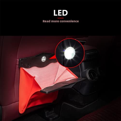 Car Leather Trash Bag Smart LED Waterproof Organizer Storage Garbage Can - Image 2