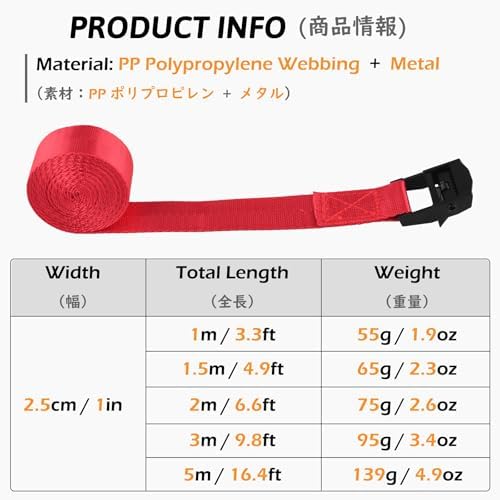 TRIWONDER Tie Down Straps Lashing Straps - Image 2