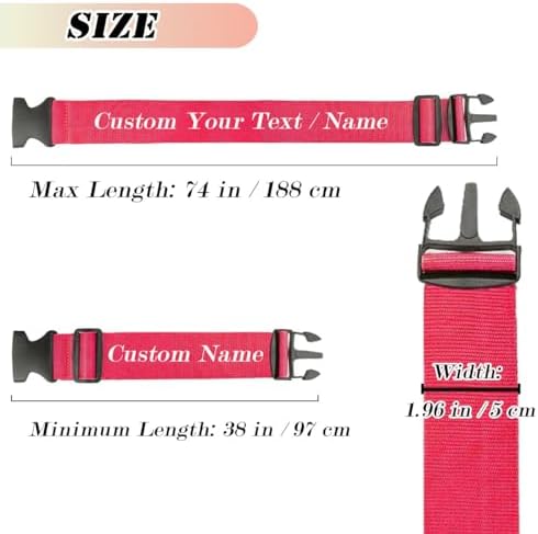 Personalized Luggage Straps, Custom Adjustable Suitcase Belt Embroidered - Image 3