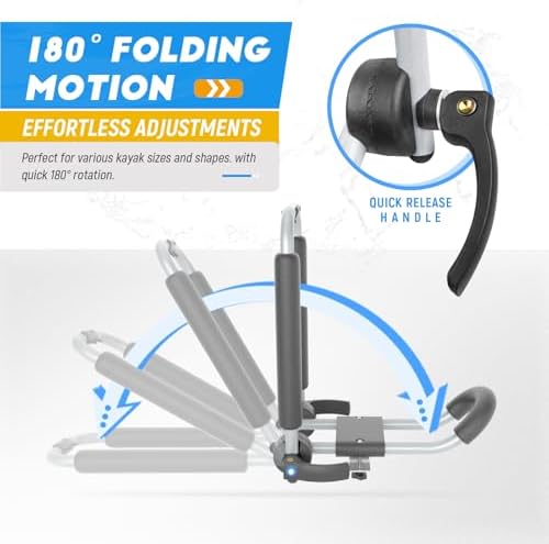 Folding Kayak Rack Car Roof Top Mounted, Aluminum Kayak Carrier - Image 3