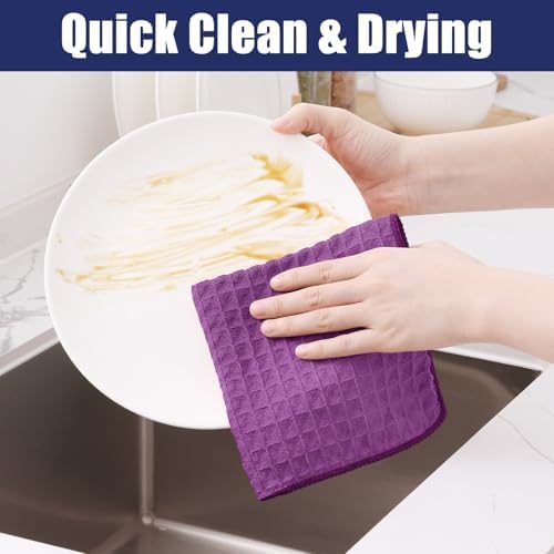 Homaxy Microfiber Waffle Weave Kitchen Towels, 6 Pack - Image 4