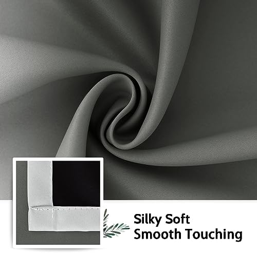 SimpleHome 100% Blackout Ombre Bedroom Curtains Black and Greyish White - Image 7