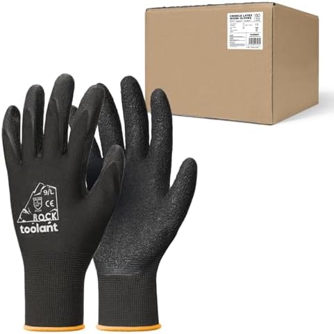 toolant Crinkle Latex Work Gloves, 60 Pairs by toolant
