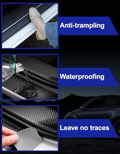 Door Sill Protectors for RAM 2500 & Silverado 2500 HD, Carbon Fiber Leather - Image 5