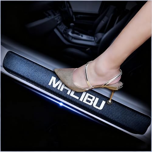 4Pcs Car Door Sill Protector for Chevy Malibu, Carbon Fiber Anti-Scratch Guard by Unknown