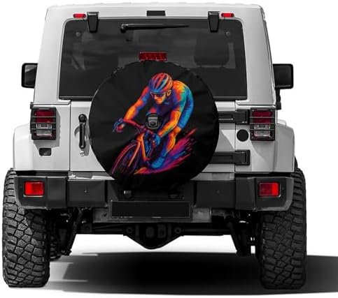 Montain Bycicle Rider Bike Spare Tire Cover by Foruidea