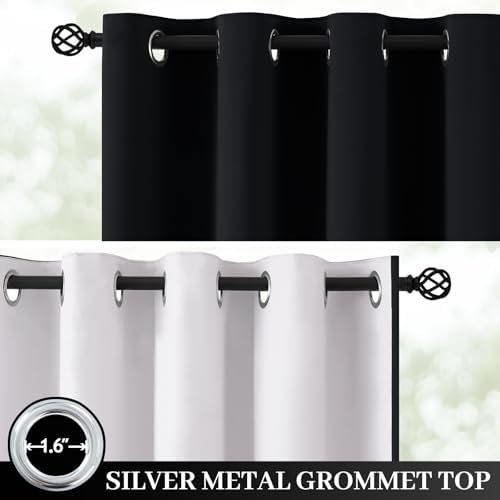 Yakamok Black 100% Blackout Curtains 72 Inches Long - Image 2