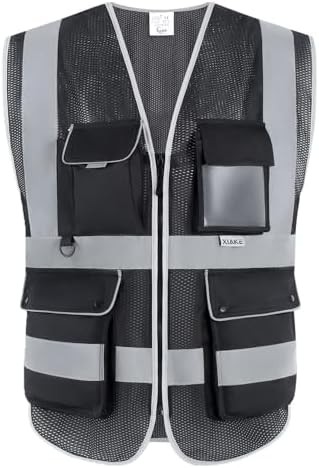 XIAKE Reflective Safety Vest for Men & Women High Visibility Class 2 Vest by XIAKE
