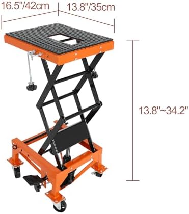 350lbs Heavy Duty Hydraulic Motorcycle Scissor Jack Lift - Image 3