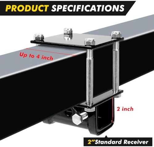 MaxxHaul 50173 Hitch Receiver 2" x 2" Adapter - Image 2