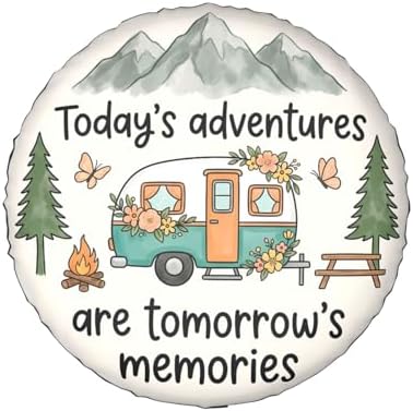 Retro Camper Spare Tire Cover SUV Trailer Truck RV 15 Inch - Image 2
