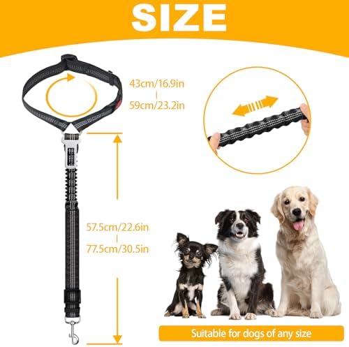 2-Pack Dog Car Seat Belt, 3-in-1 Headrest-Mounted Dog Seatbelt - Image 2