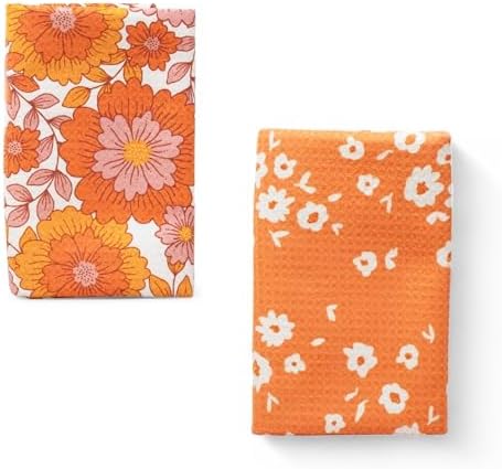 Flourish Wildflowers Microfiber Kitchen Towels | Waffle Fabric Tea Towel| Super by FlourishPetProducts