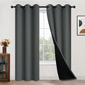 Yakamok Dark Grey 100% Blackout Curtains 84 Inches Long 42" Wide 2 Panels by Yakamok