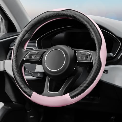 YHONGJT Soft Premium Leather Steering Wheel Cover, Breathable, Non-Slip Grip - Image 3