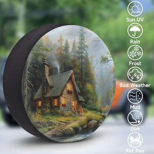 Landscape Spare Tire Cover 15in Spare Wheel Covers Tire Storage Cover - Image 3