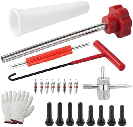 23PCS Tire Valve Stem Tool Kit Replacement Installation Set Black by Sandfren
