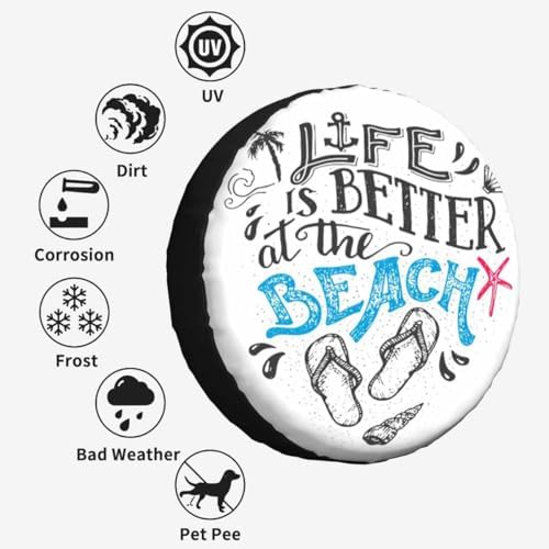 Life is Better at The Beach Spare Tire Cover Flip-Flops Footwear Wheel Covers - Image 6