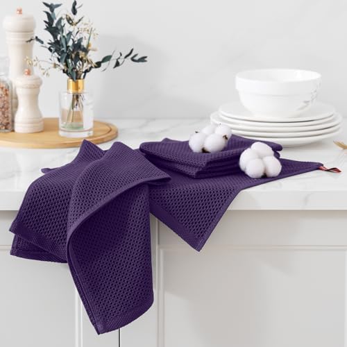 Kitinjoy 100% Cotton Waffle 6-Pack Kitchen Towels - Image 3