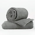 Luxury Organic Japanese Cotton Waffle Bath Towel | Thick, Quick Dry Bathroom by KOSMU