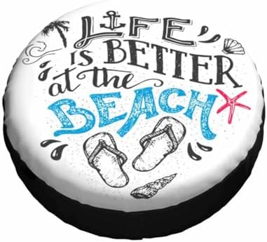 Life is Better at The Beach Spare Tire Cover Flip-Flops Footwear Wheel Covers - Image 3