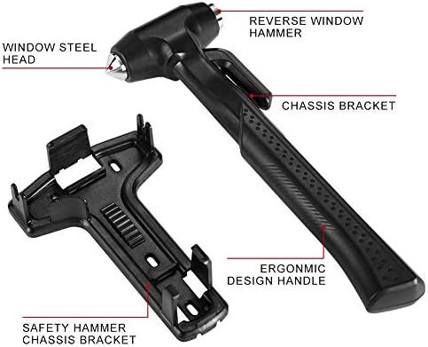 MOTORBUDDY 2-Pack Car Safety Hammer, 3-in-1 Auto Emergency Escape Hammer - Image 2