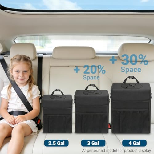 Capolo Car Trash Can with Lid, Leakproof Car Garbage Can Car Trash Bag - Image 7