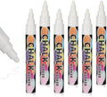 6PCS White Jumbo Liquid Chalk Markers Erasable 6mm Reversible Tip by Unknown