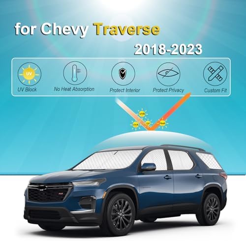 KMF 8pcs Thicken Sun Shades for Chevy Traverse 2018-2023 Accessories, Chevrolet - Image 6