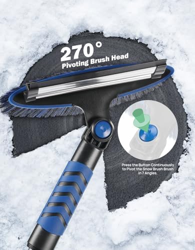 JOYTUTUS 41.5″ Extendable Snow Brush and Ice Scraper, 270°Pivoting Snow Scraper - Image 5