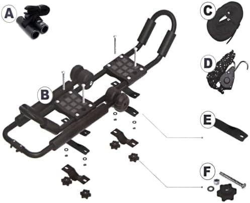 3 in 1 Universal Kayak Carrier Car SUV Roof Rack J-Shape Fodable Racks - Image 4