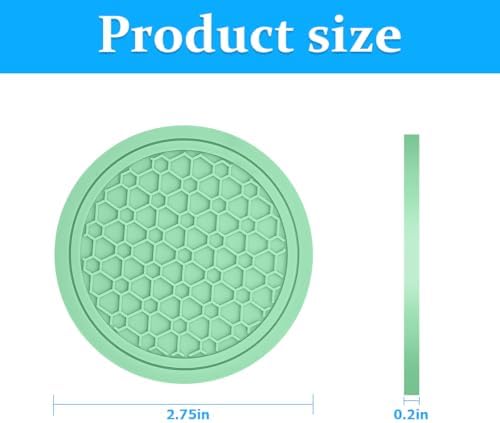 Mandark 4PCS 2.75 Inch Car Cup Holder Coasters, Light Green - Image 2