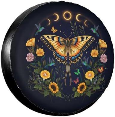 Moth and Sunflower Spare Tire Cover Wheel Protector Universal Fit by Unknown