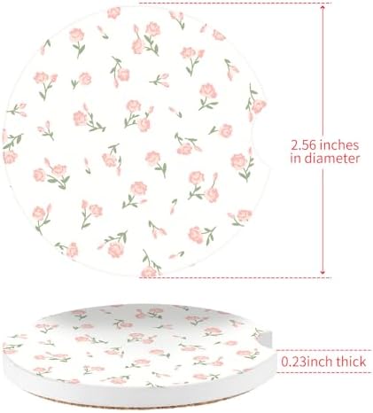 Vintage Flowers Car Coasters, Absorbent 2 Pack - Image 6