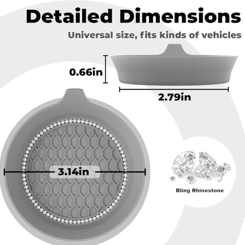 2 PCS Car Cup Coasters, Bling Cup Holder Coaster - Image 3