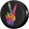 Hippie Two Fingers Symbols Peace Sign Spare Tire Cover Dust-Proof Wheel Tire by Foruidea