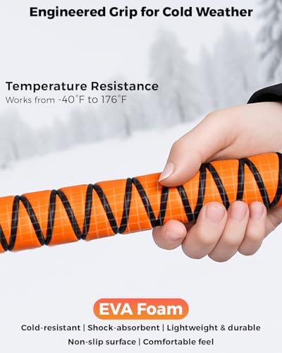 EcoNour 43" Ice Scrapers for Car Windshield | 3 Parts Detachable Snow Brush - Image 4