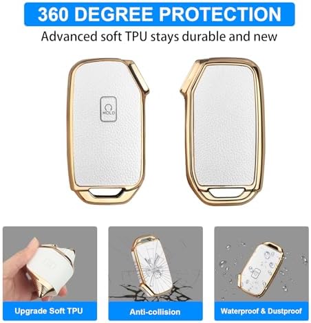 QBUC for KIA Key Fob Cover, Upper Leather + Soft TPU Key Case Shell - Image 5