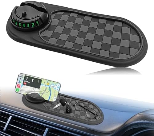 Car Dashboard Mat Phone Holder Anti-Slip Rotatable Parking Number Display by Unknown