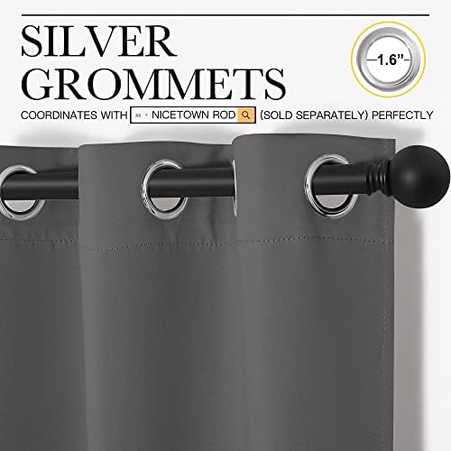 NICETOWN Grey Blackout Curtains - Image 2
