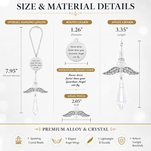 Guardian Angel Car Charm for Rear View Mirror, Never Drive Faster Than Your - Image 6