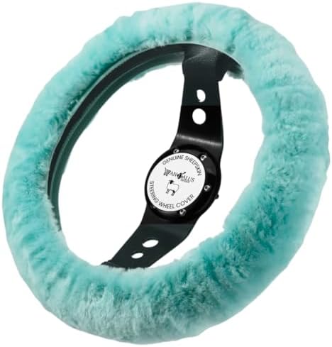 Andalus Brands Luxury Fluffy Car Steering Wheel Covers – Genuine Merino by AndalusBrand