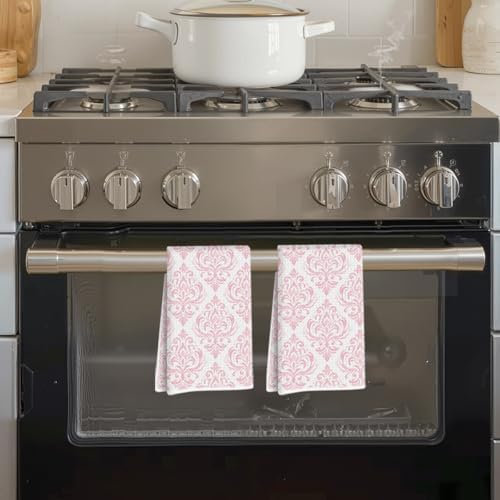2 Pcs Pink Art Kitchen Towels Decorative Hand Towels - Image 6