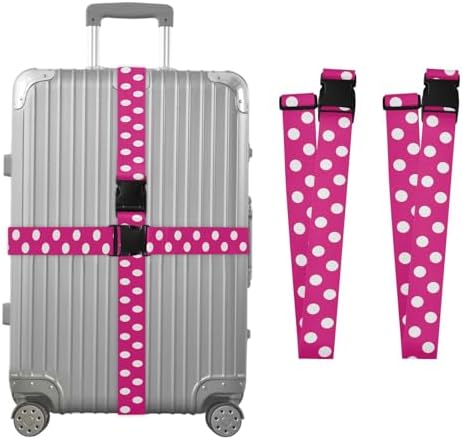 Hot Pink Polka Dot Luggage Straps by Unknown