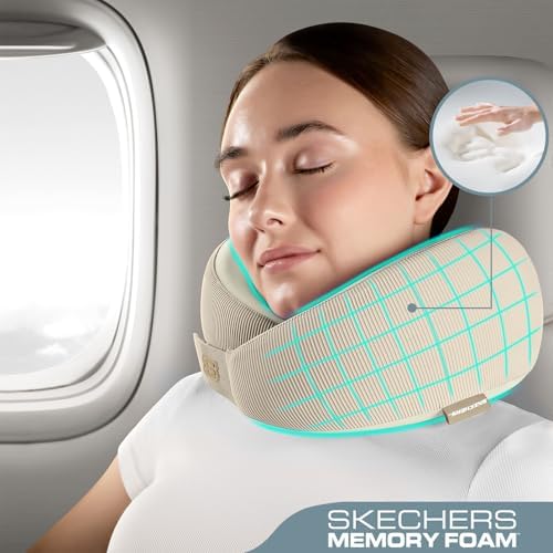 Skechers Memory Foam Neck Pillow, Comfortable & Breathable Travel Pillow - Image 2