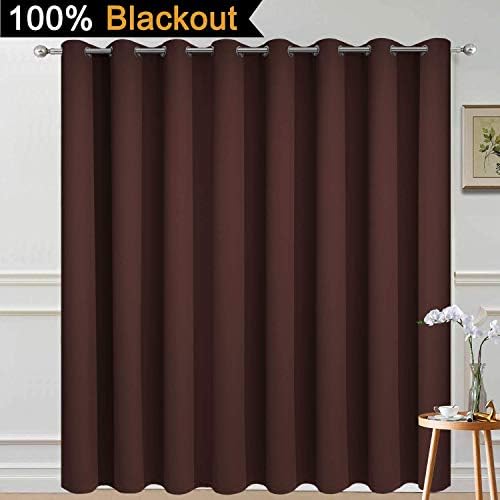 Yakamok Brown 100% Blackout Patio Door Curtain Panels W100 x L84, 1 Panel - Image 2