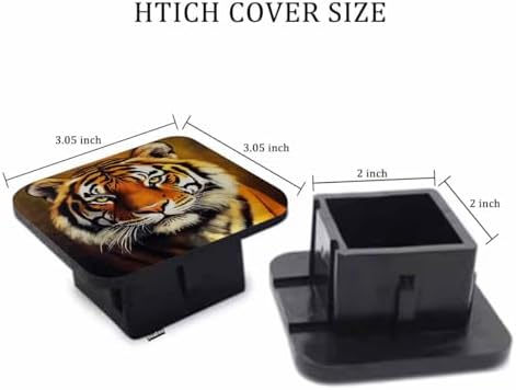 Tiger Towing Hitch Cover Wildlife Jungle Animal Brown Tiger Trailer Hitch Tube - Image 2