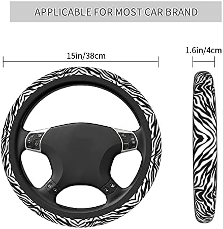 Zebra Steering Wheel Covers Non Slip Neoprene Stripe Pattern Steering Wheel - Image 5