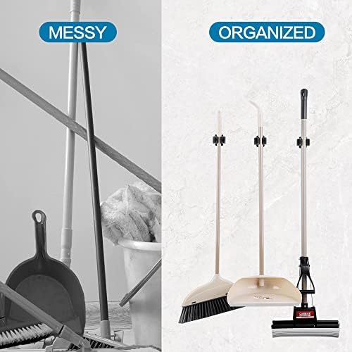 JAMEND CLXP 24PCS Broom and Mop Holder, Heavy Duty Garden Tool Organizer Rack - Image 4