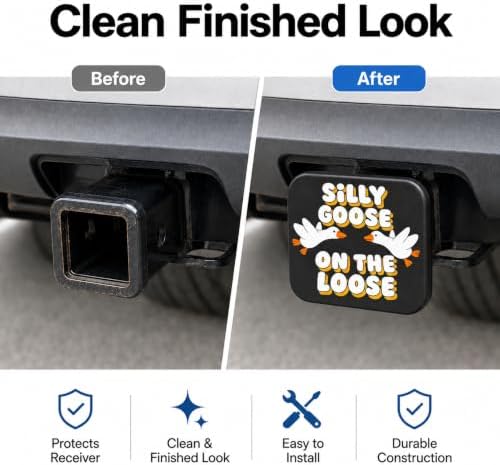 Silly Goose on the Loose Trailer Hitch Cover, 2 Inch Rubber Receiver Plug - Image 3